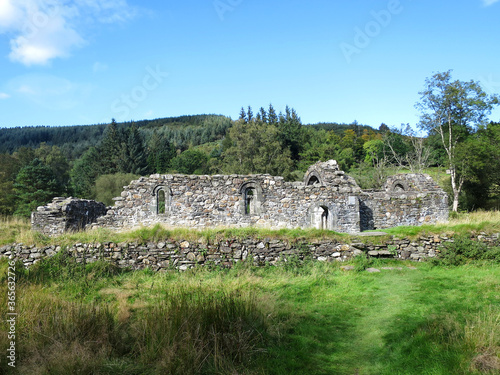 The ruins of St. Savior's Church in Glendalough, the early Medieval monastic settlement founded by St. Kevin in County Wicklow, IRELAND