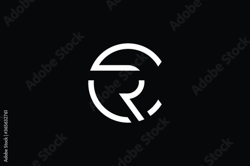 Minimal Innovative Initial CR logo and RC logo. Letter CR RC creative elegant Monogram. Premium Business logo icon. White color on black background