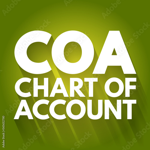 COA - Chart of Account acronym, business concept background