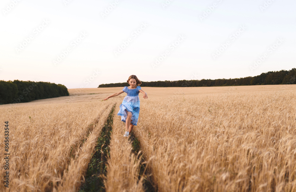 girl running in field