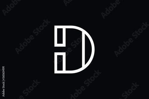 Minimal Innovative Initial D logo and DD logo. Letter D DD creative elegant Monogram. Premium Business logo icon. White color on black background