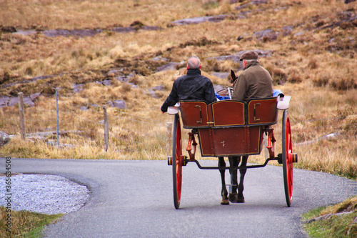 two men on a horse-drawn carriage in Ireland © AdobeTim82
