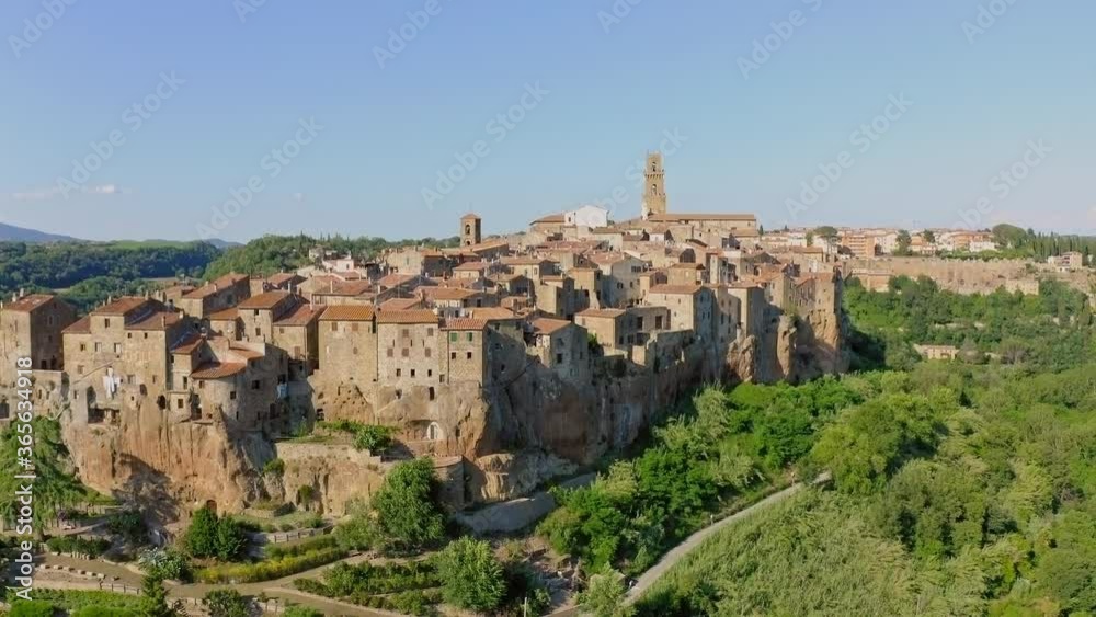 Arial view of Pitigliano in Tuscany Italy Arial view of Pitigliano in Tuscany Italy