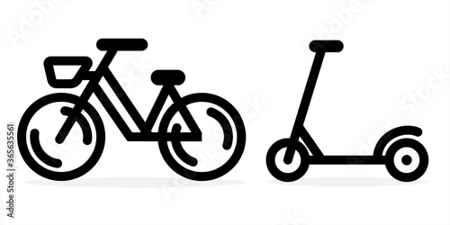 Bicycle and scooter, vehicle for the city