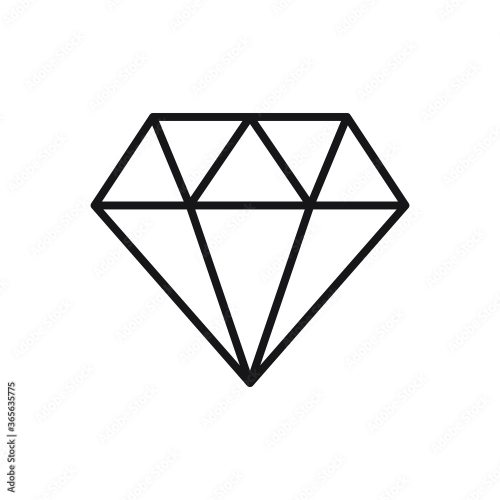 Diamond icon vector. Crystal sign isolated. Diamond icon vector. Crystal sign isolated.