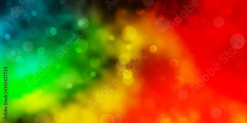 Dark Multicolor vector texture with circles. Abstract decorative design in gradient style with bubbles. Pattern for business ads.