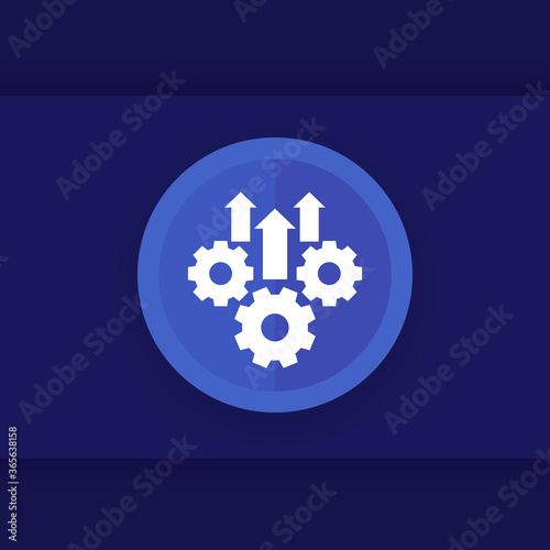 Operational excellence or production growth vector icon