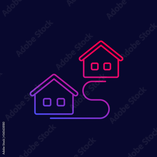 removal, moving line vector icon