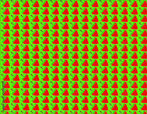 pattern di fragole su sfondo verde vivace per tovaglia tovaglietta shopper