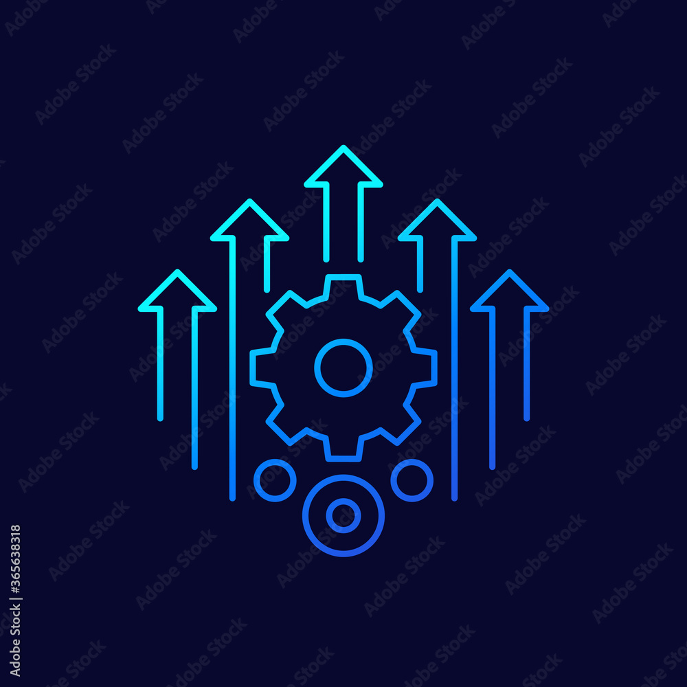 efficiency, efficient process line icon, vector efficiency, efficient process line icon, vector