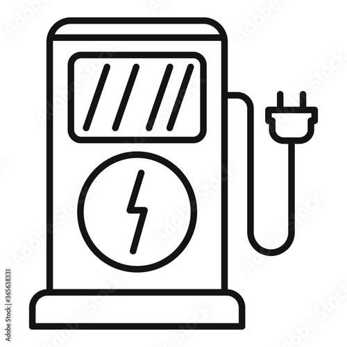Charge eletric station icon. Outline charge eletric station vector icon for web design isolated on white background