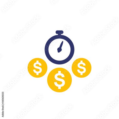 fast loan, money icon on white