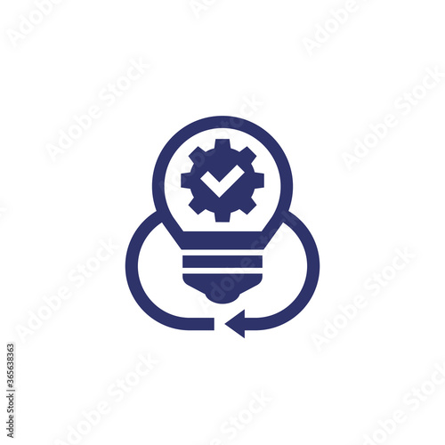 Implementation, execute idea icon on white