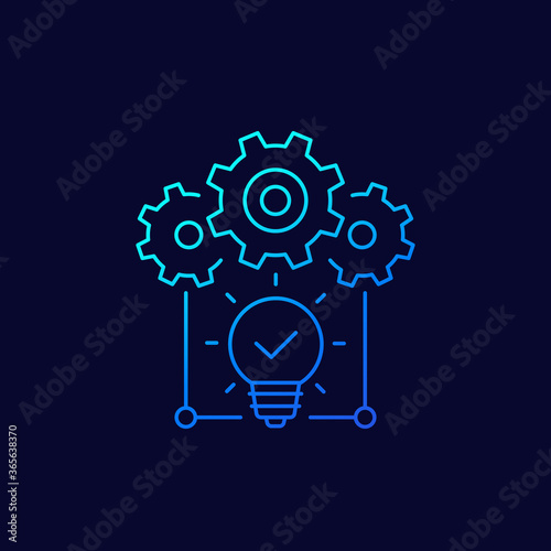 idea execution line vector icon