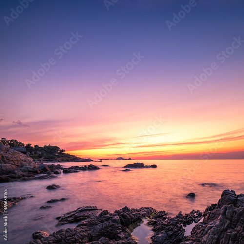 Sunset over Ile Rousse in Corsica