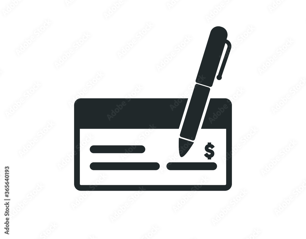 Write a check icon. Cheque icon. Contract paper sign icon. Write a check icon. Cheque icon. Contract paper sign icon.