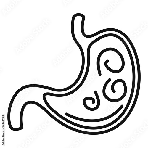 Stomach parasite icon. Outline stomach parasite vector icon for web design isolated on white background