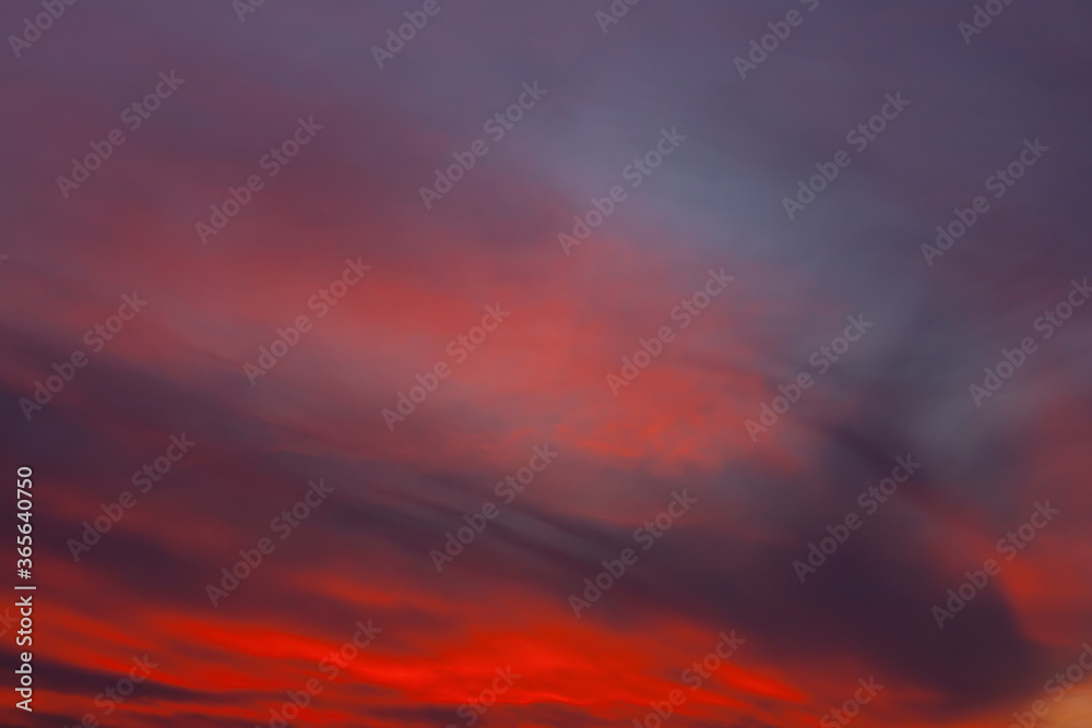 dark sunset on a red sky