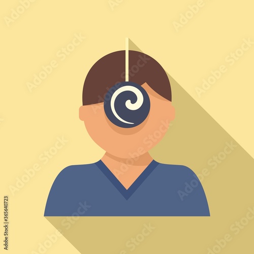 Psychologist hypnosis icon. Flat illustration of psychologist hypnosis vector icon for web design