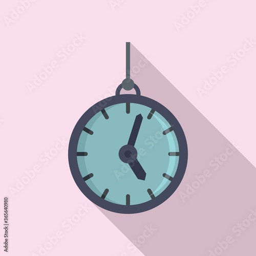 Hypnosis pendulum clock icon. Flat illustration of hypnosis pendulum clock vector icon for web design