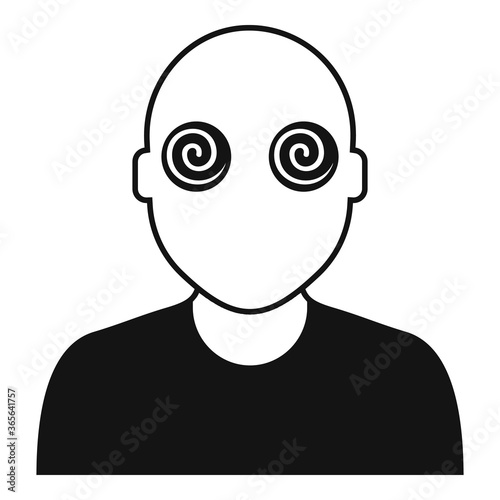Hypnosis pacient eyes icon. Simple illustration of hypnosis pacient eyes vector icon for web design isolated on white background