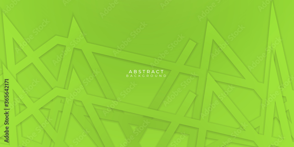 High contrast citrus green 3d line stripes. Abstract tech graphic banner design. Vector corporate background