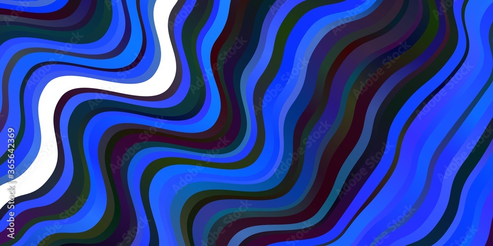 Fototapeta premium Dark BLUE vector pattern with wry lines.