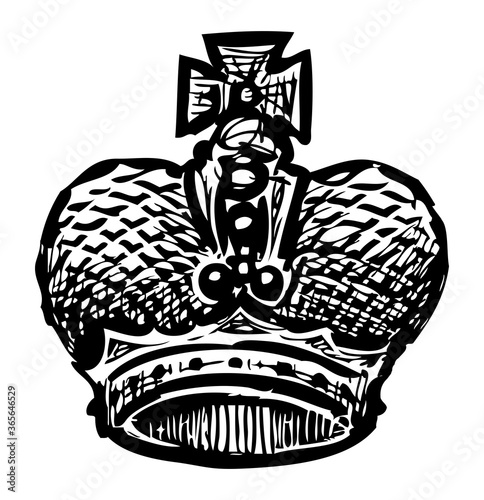 Vector drawing of ancient imperial crown