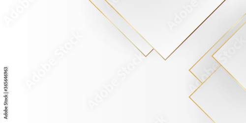 Technology gold lines banner design with white and grey arrows. Abstract geometric vector background