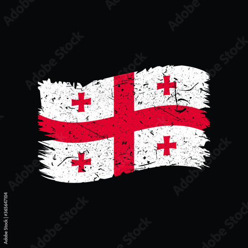 Georgia Grunged Distress Flag Vector