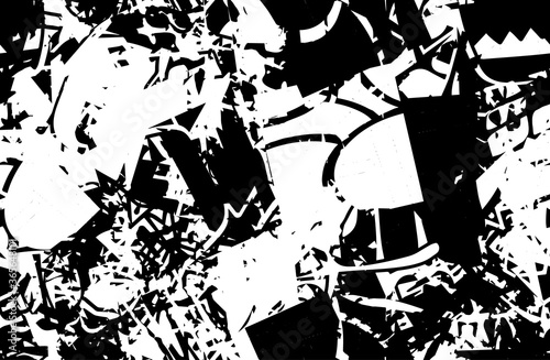 Grunge background is monochrome. Seamless abstract texture. Template for printing on fabric, wallpaper. Chaotic repeating pattern