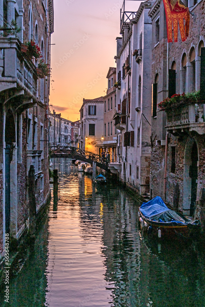 City scene of Venice during Covid-19 lockdown without visitors at daytime in 2020