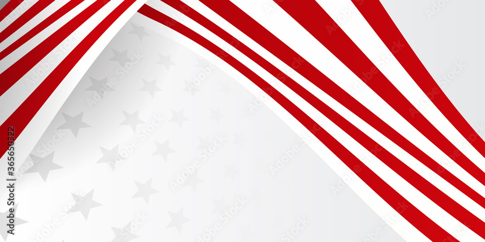 Obraz premium Red vector metal ribbon flag background with wave and space for your text. Abstract red wave curve on white blank space luxury design modern background vector illustration.