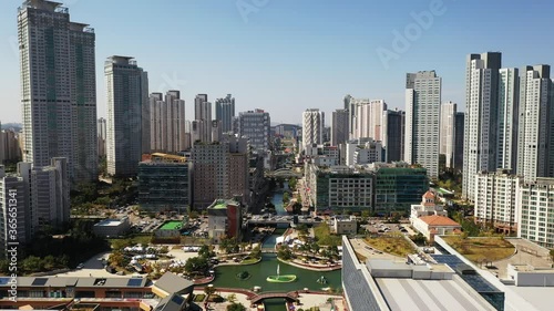 a drone-shot new town
