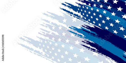 Background with USA painted blue white flag