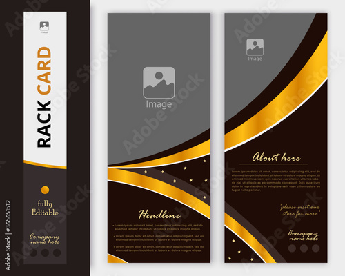 Golden Rack Card Layout Flyer & rack card Template and Dl Card vector design business card,