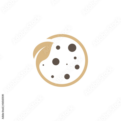 Cookies with Leaf Logo Design Vector Template, Icon Symbol, Creative design concepts