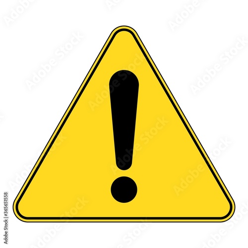 Attention warning caution sign with exclamation mark