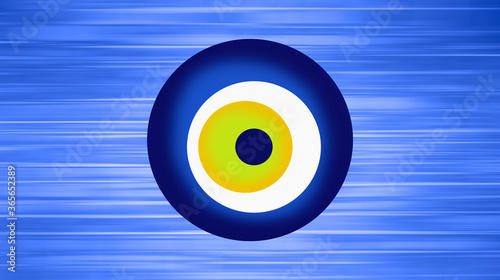 Glass Turkish evil eye  Nazar  isolated abstract background