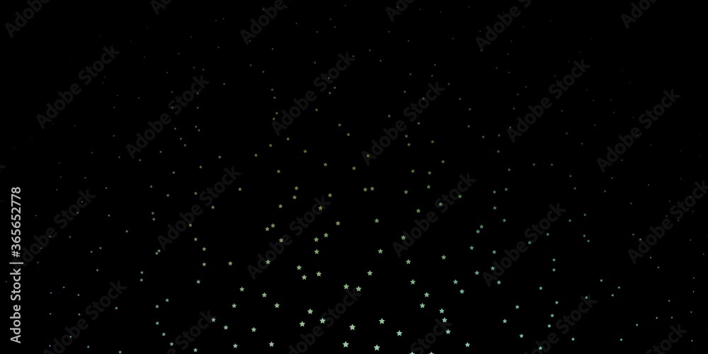 Dark Blue, Green vector texture with beautiful stars. Colorful illustration with abstract gradient stars. Design for your business promotion.