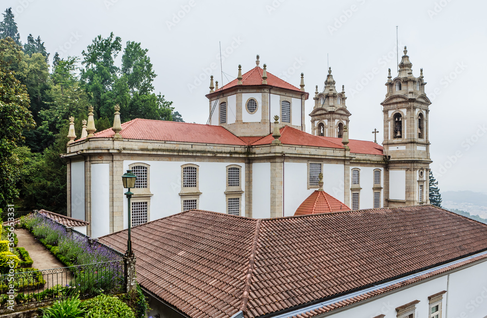 Bom Jesus do Monte Sanctuary in Braga, Portugal. One of the famous Portuguese sanctuaries. Baroque architecture.