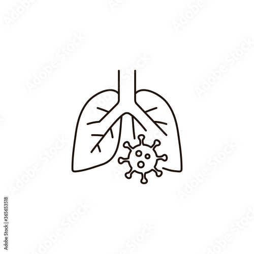 Lungs koronavirus vector stroke icon