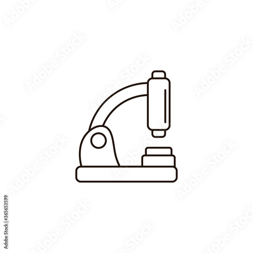 Microscope koronavirus vector stroke icon