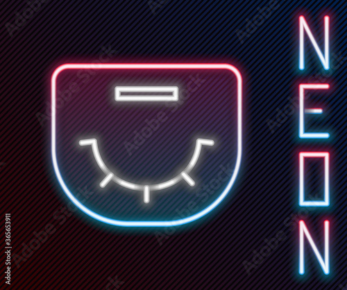 Glowing neon line Poker table icon isolated on black background. Colorful outline concept. Vector Illustration.