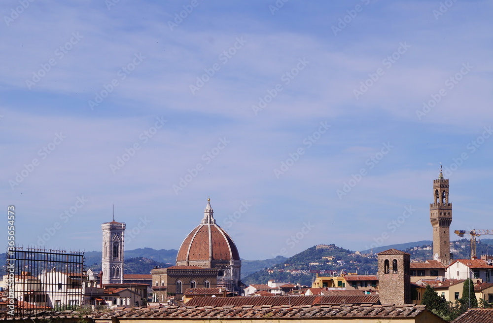 Panorama of Florence seen from the Boboli Gardens in Florence, Tuscany, Italy