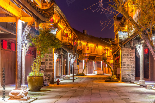 Night view of Huanglongxi ancient town in Chengdu