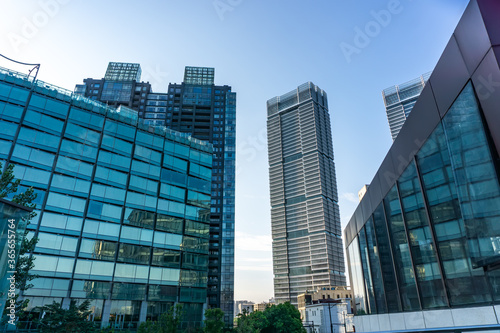 low angle view of business buildings in shanghai,China
