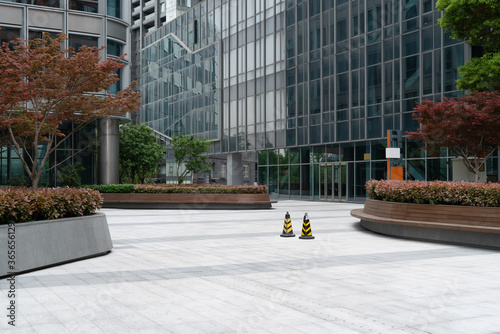 The plaza and building part of Shanghai international financial center, China photo