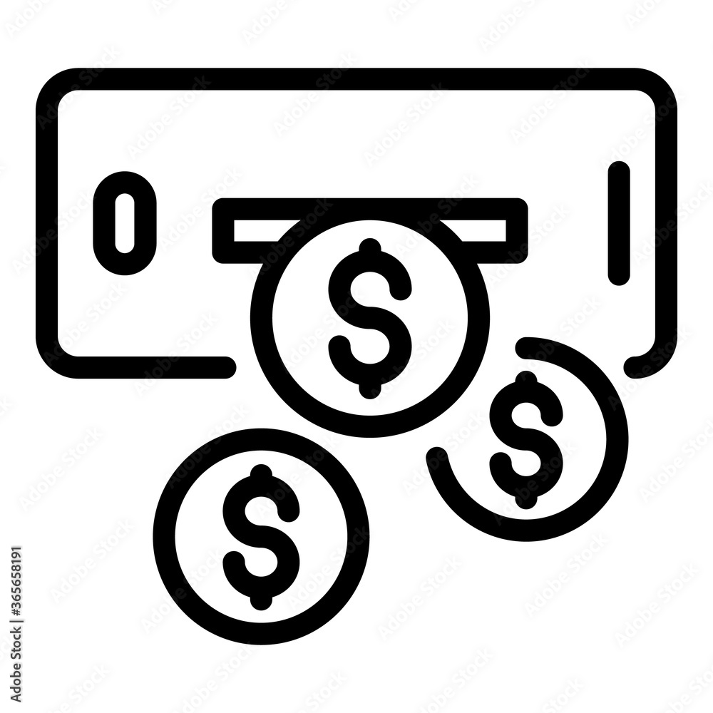 Economy credit coins icon. Outline economy credit coins vector icon for web design isolated on white background Economy credit coins icon. Outline economy credit coins vector icon for web design isolated on white background