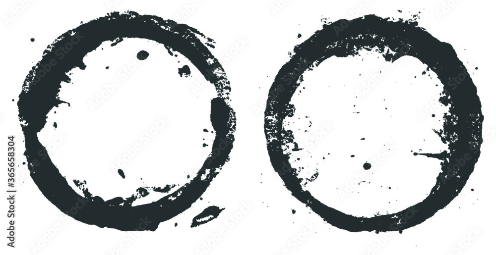Obraz na plátně Grunge distressed round shapes,.frames.